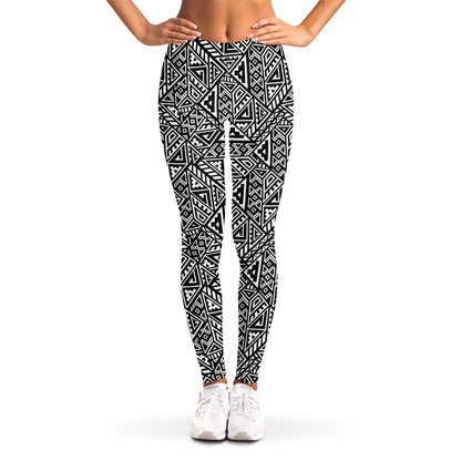 Black And White African Inspired Print Women's Leggings