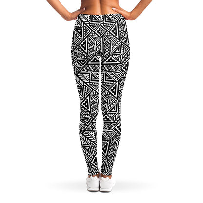 Black And White African Inspired Print Women's Leggings