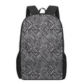 Black And White African Tribal Print 17 Inch Backpack