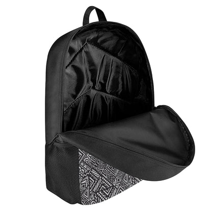 Black And White African Tribal Print 17 Inch Backpack