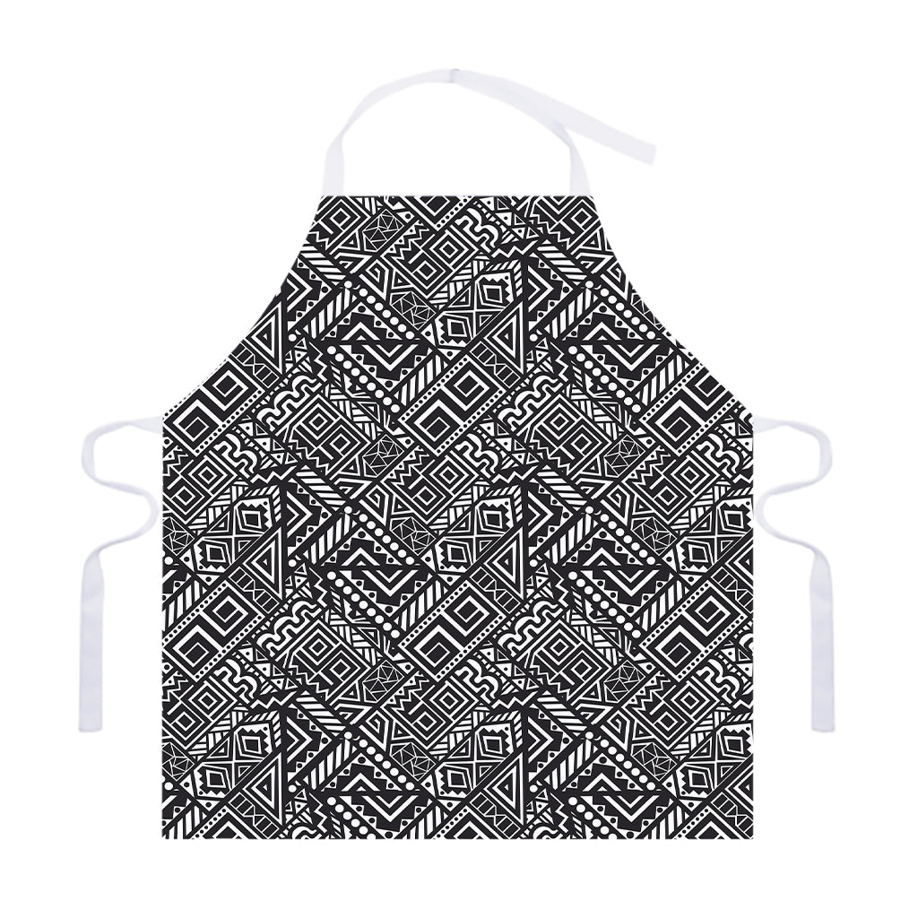 Black And White African Tribal Print Adjustable Apron