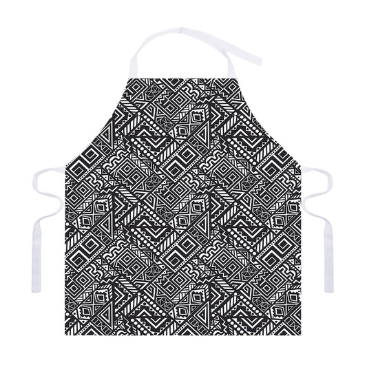 Black And White African Tribal Print Adjustable Apron