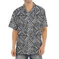Black And White African Tribal Print Aloha Shirt