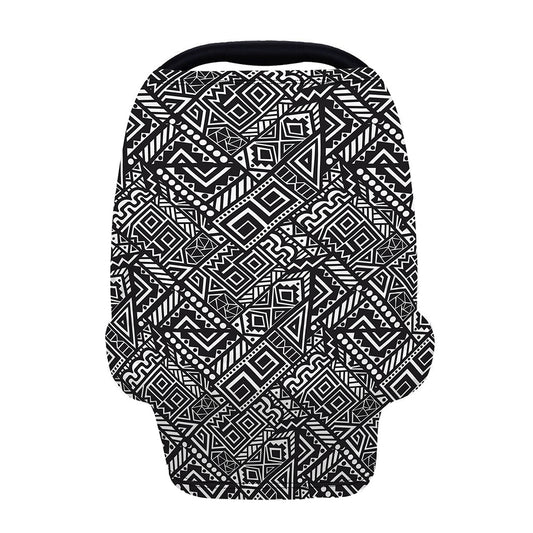 Black And White African Tribal Print Baby Seat Cover