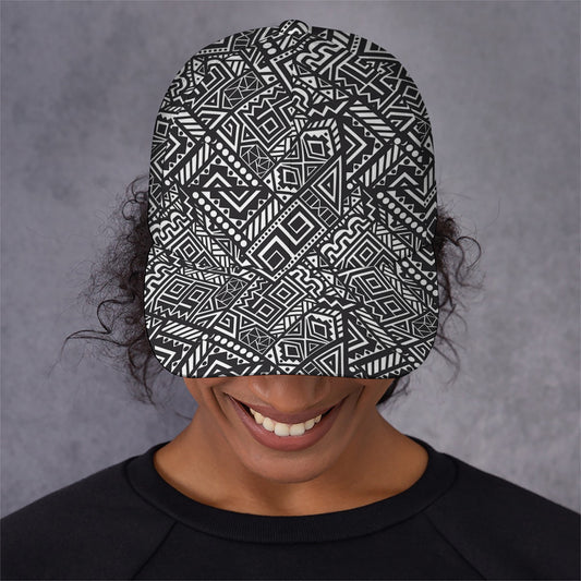 Black And White African Tribal Print Baseball Cap