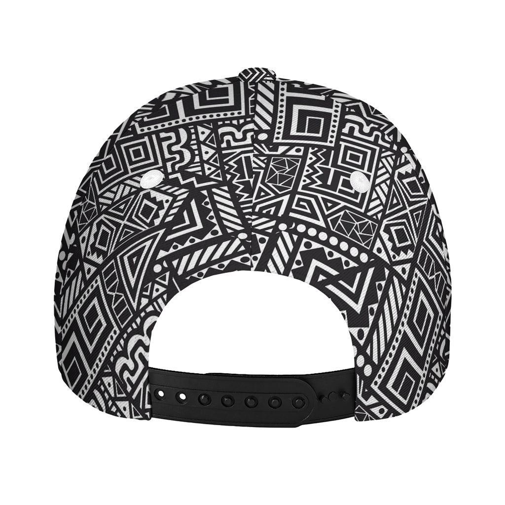 Black And White African Tribal Print Baseball Cap