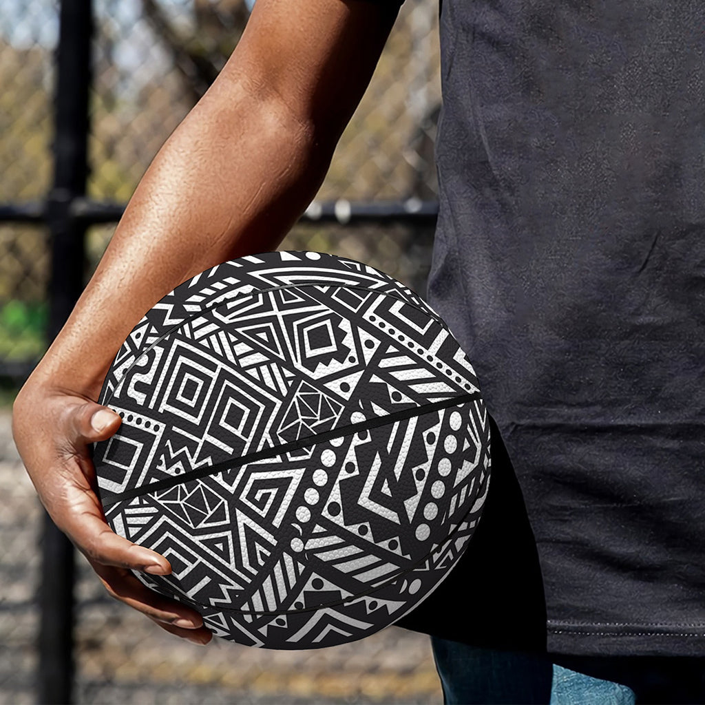 Black And White African Tribal Print Basketball
