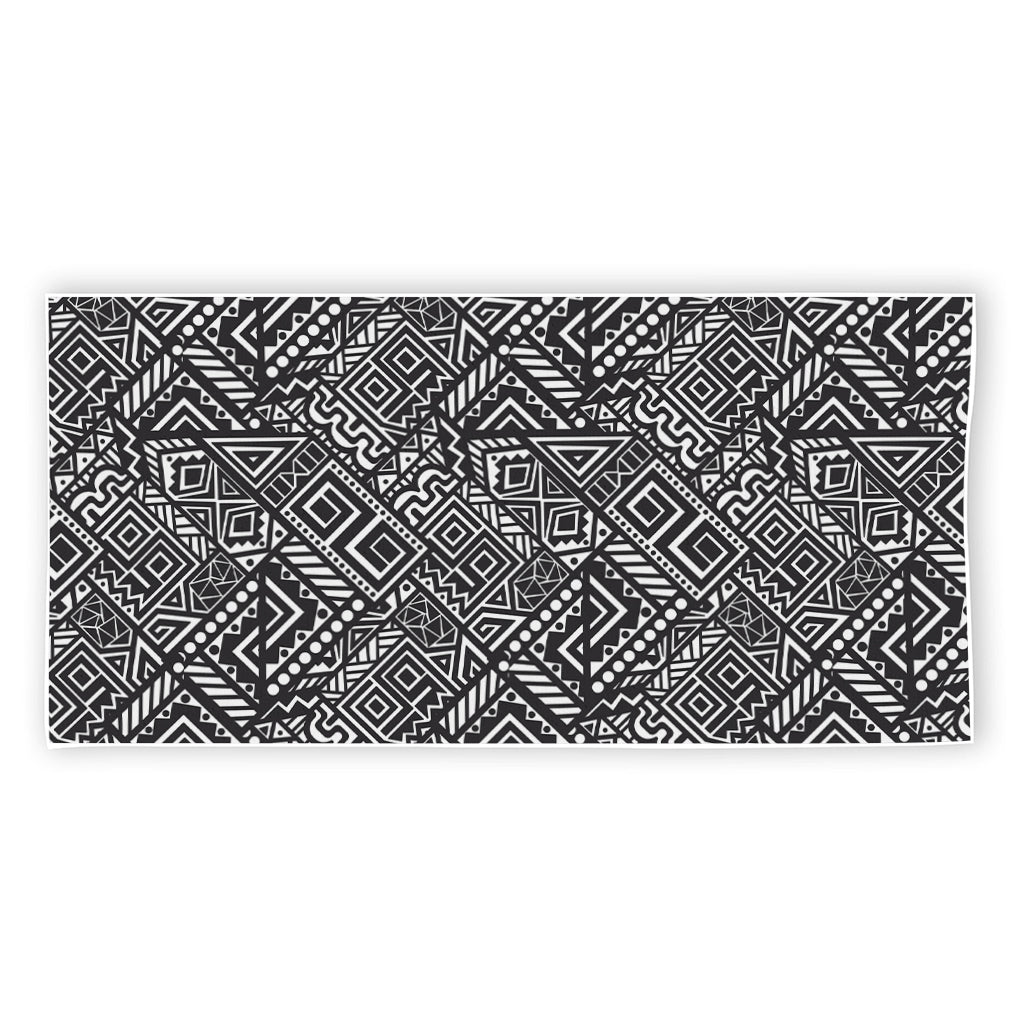 Black And White African Tribal Print Beach Towel