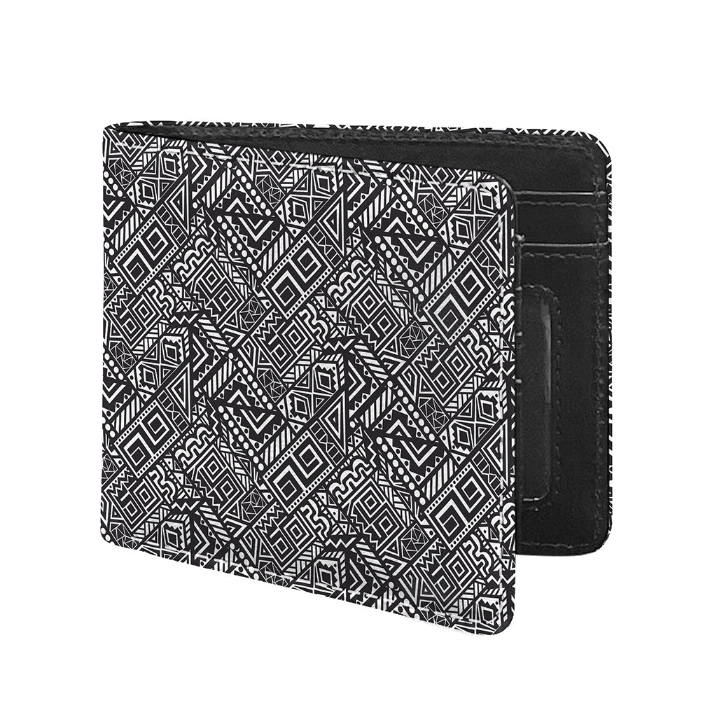 Black And White African Tribal Print Bifold Wallet