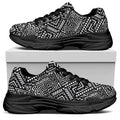 Black And White African Tribal Print Black Chunky Shoes