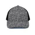 Black And White African Tribal Print Black Mesh Trucker Hat