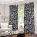 Black And White African Tribal Print Dimout Grommet Curtains