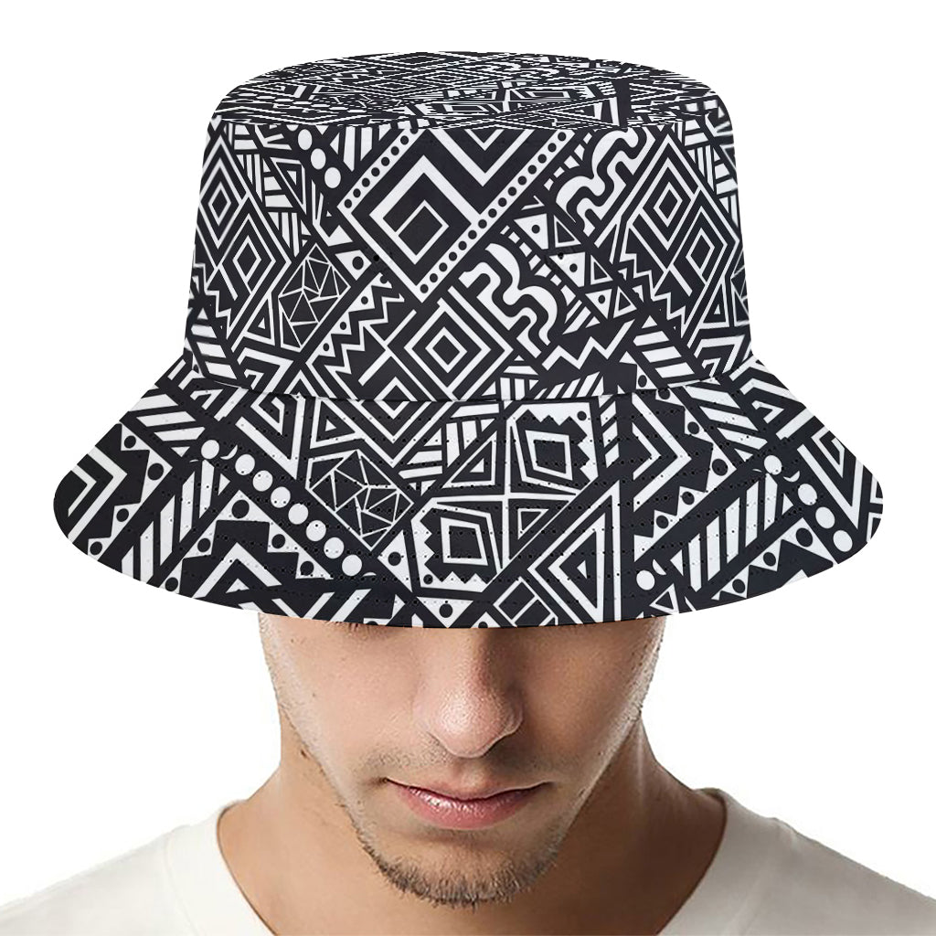 Black And White African Tribal Print Bucket Hat