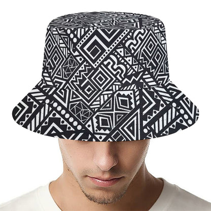 Black And White African Tribal Print Bucket Hat
