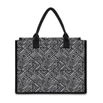 Black And White African Tribal Print Canvas Tote Bag