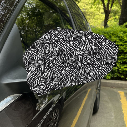 Black And White African Tribal Print Car Side Mirror Covers