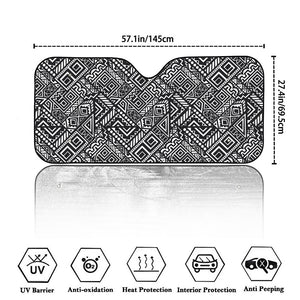 Black And White African Tribal Print Car Windshield Sun Shade