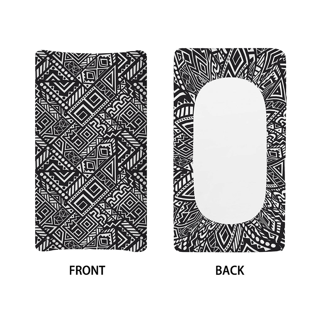 Black And White African Tribal Print Changing Pad Cover