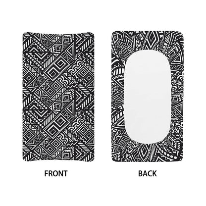 Black And White African Tribal Print Changing Pad Cover