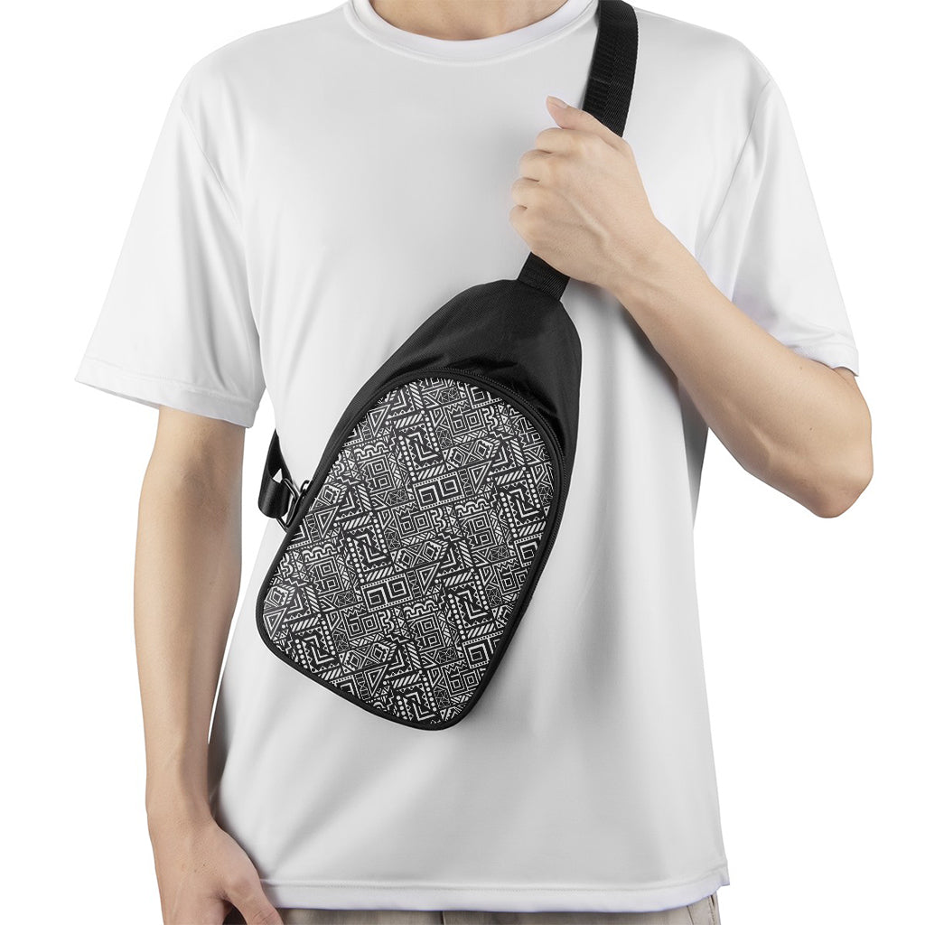 Black And White African Tribal Print Chest Bag