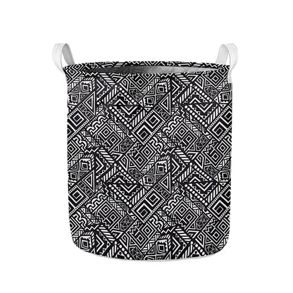 Black And White African Tribal Print Collapsible Laundry Basket