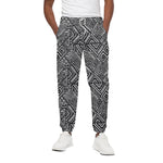 Black And White African Tribal Print Cotton Pants