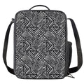 Black And White African Tribal Print Crossbody Lunch Bag