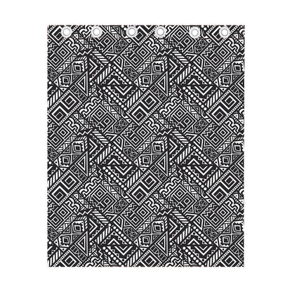 Black And White African Tribal Print Curtain