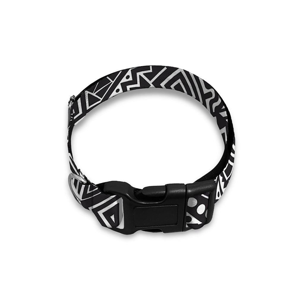 Black And White African Tribal Print Dog Collar