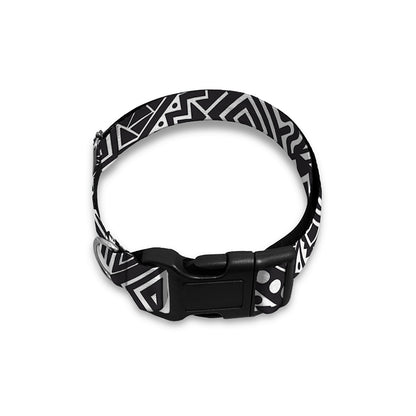 Black And White African Tribal Print Dog Collar