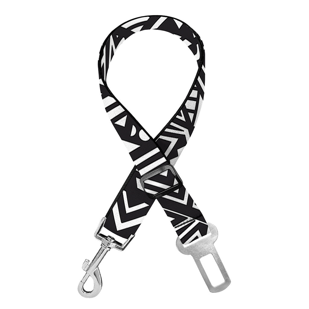 Black And White African Tribal Print Dog Seat Belt