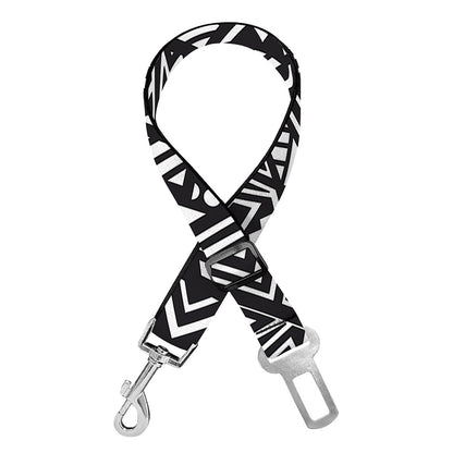 Black And White African Tribal Print Dog Seat Belt