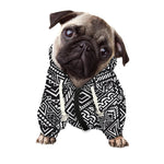 Black And White African Tribal Print Dog Zip Up Hoodie