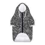 Black And White African Tribal Print Dog Zip Up Hoodie