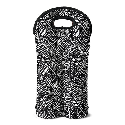 Black And White African Tribal Print Double Neoprene Wine Tote
