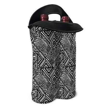 Black And White African Tribal Print Double Neoprene Wine Tote