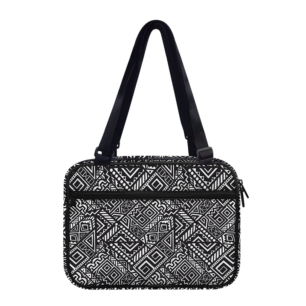Black And White African Tribal Print Double Strap Bible Bag