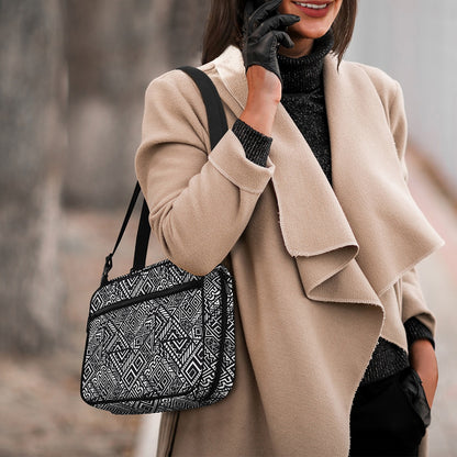 Black And White African Tribal Print Double Strap Bible Bag