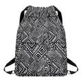 Black And White African Tribal Print Drawstring Backpack
