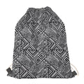 Black And White African Tribal Print Drawstring Bag