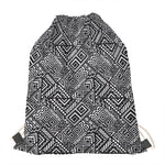 Black And White African Tribal Print Drawstring Bag