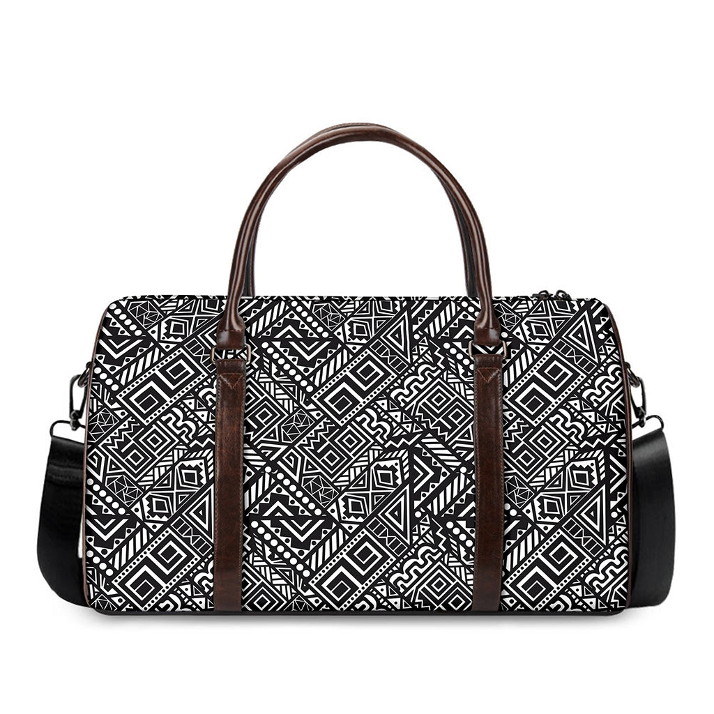 Black And White African Tribal Print Duffle Bag