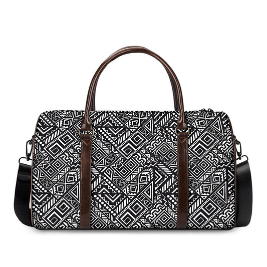 Black And White African Tribal Print Duffle Bag