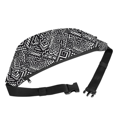 Black And White African Tribal Print Fanny Pack