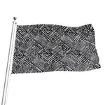 Black And White African Tribal Print Flag