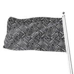 Black And White African Tribal Print Flag