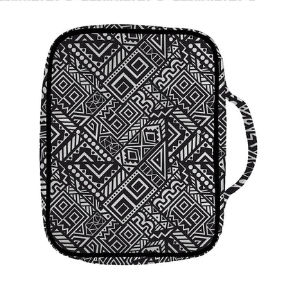 Black And White African Tribal Print Front Pocket Bible Bag