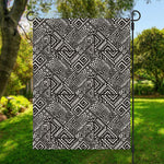 Black And White African Tribal Print Garden Flag
