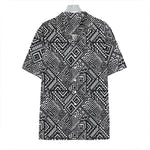 Black And White African Tribal Print Hawaiian Shirt