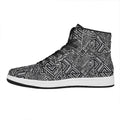 Black And White African Tribal Print High Top Leather Sneakers
